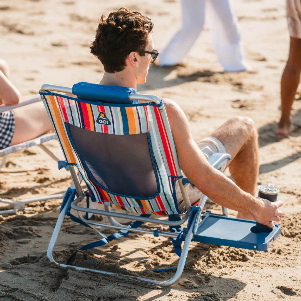 Sand-Friendly Big Surf with Slide Table - Choice 334 - Portable Heavy-Duty Low Boy Chair for Ocean Side Detail