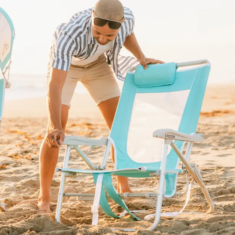 Sand-Friendly Big Surf with Slide Table - Choice 334 - Portable Heavy-Duty Low Boy Chair for Ocean Side Detail