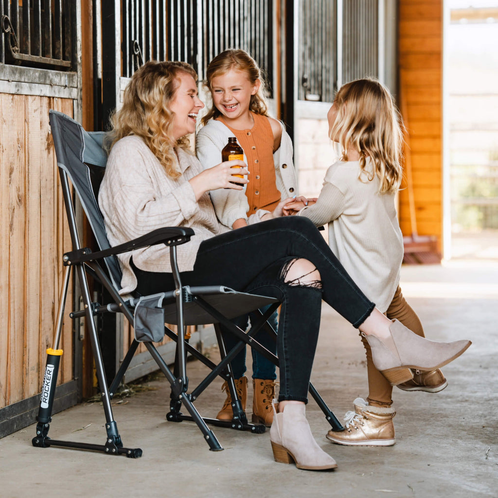 Heavy-Duty Freestyle RoadTrip Rocker - Choice 855 - Heavy-Duty Kickback Rocker with Beverage Holder Detail