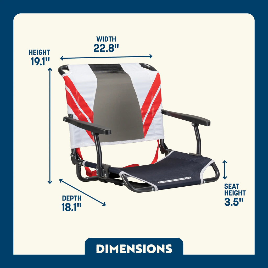 Ultra-Lightweight Big Comfort Stadium Chair with Armrests - Choice 465 - Ergonomic Portable Stadium Seat for Sports Events Detail