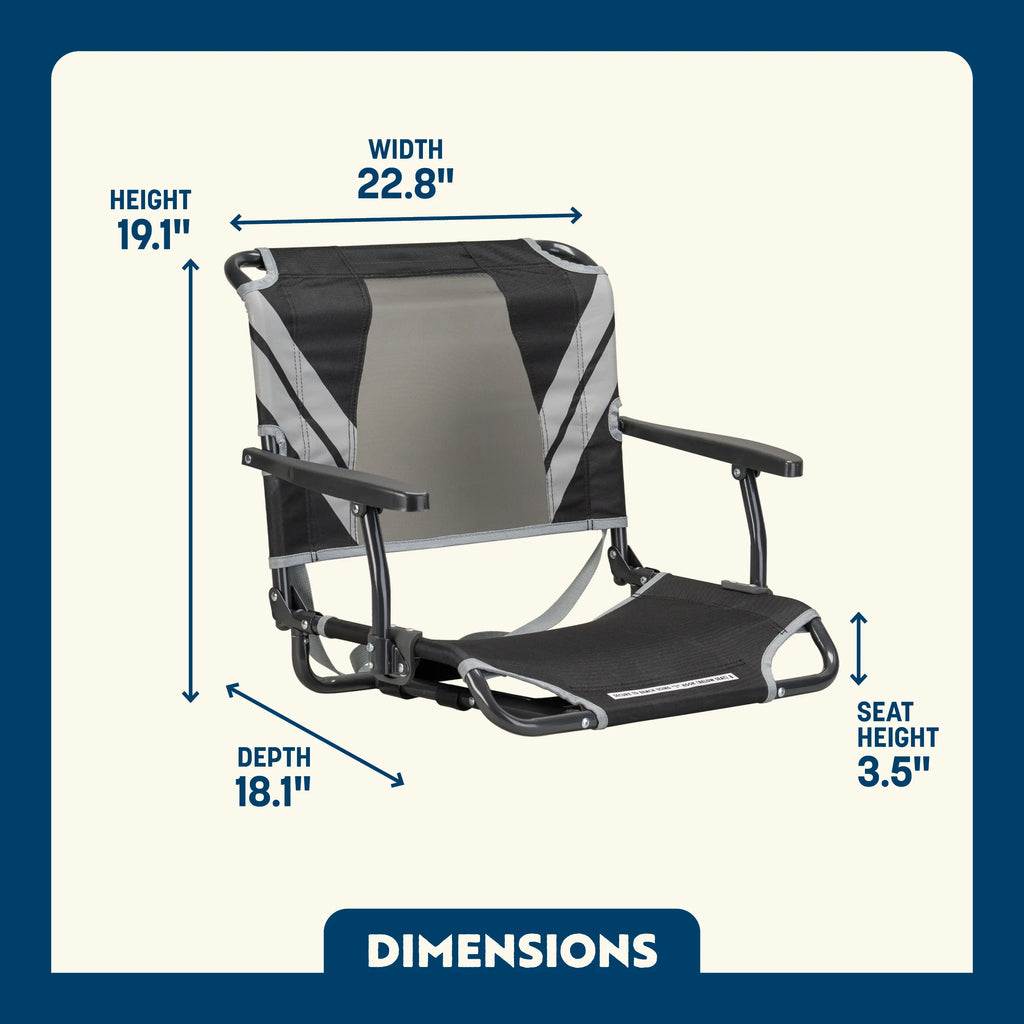 Ultra-Lightweight Big Comfort Stadium Chair with Armrests - Choice 465 - Ergonomic Portable Stadium Seat for Sports Events Detail
