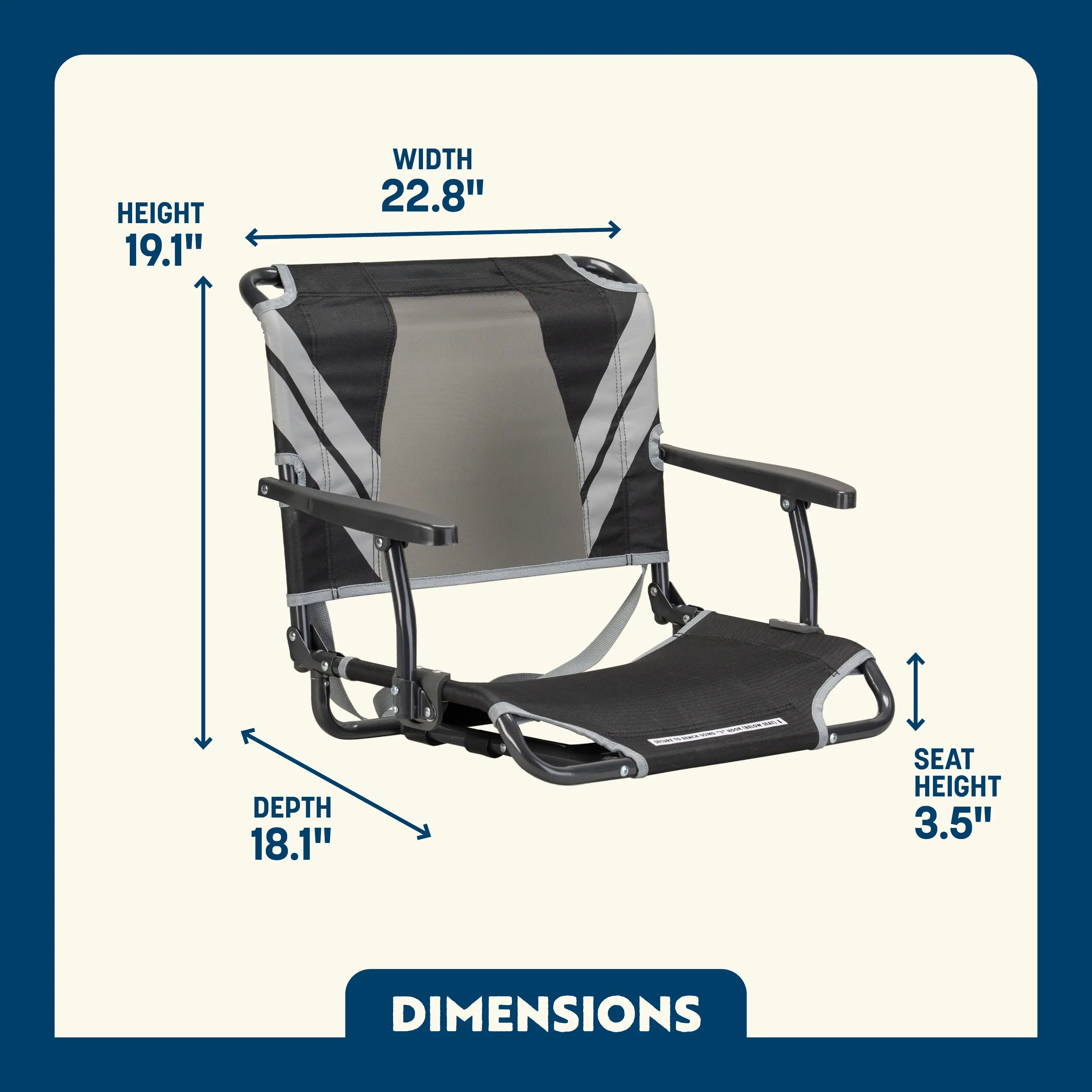 Ultra-Lightweight Big Comfort Stadium Chair with Armrests - Choice 465 - Ergonomic Portable Stadium Seat for Sports Events Detail