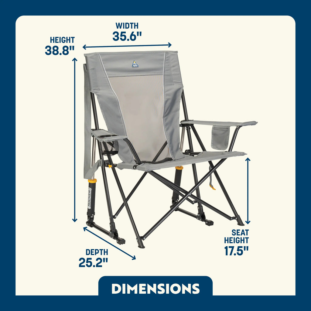 Smooth Motion Comfort Pro Rocker - Choice 375 - Patented Spring-Action Rocking Chair for Camping Detail