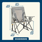 Smooth Motion Comfort Pro Rocker - Choice 375 - Patented Spring-Action Rocking Chair for Camping Detail