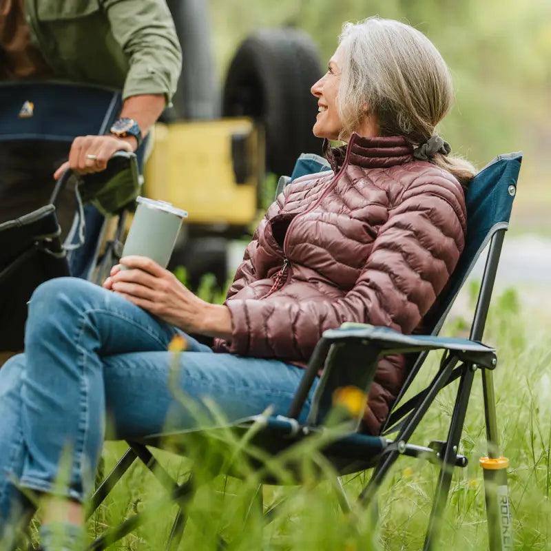Patented Spring-Action Kickback Rocker - Choice 345 - Patented Spring-Action Rocking Chair for Camping Detail