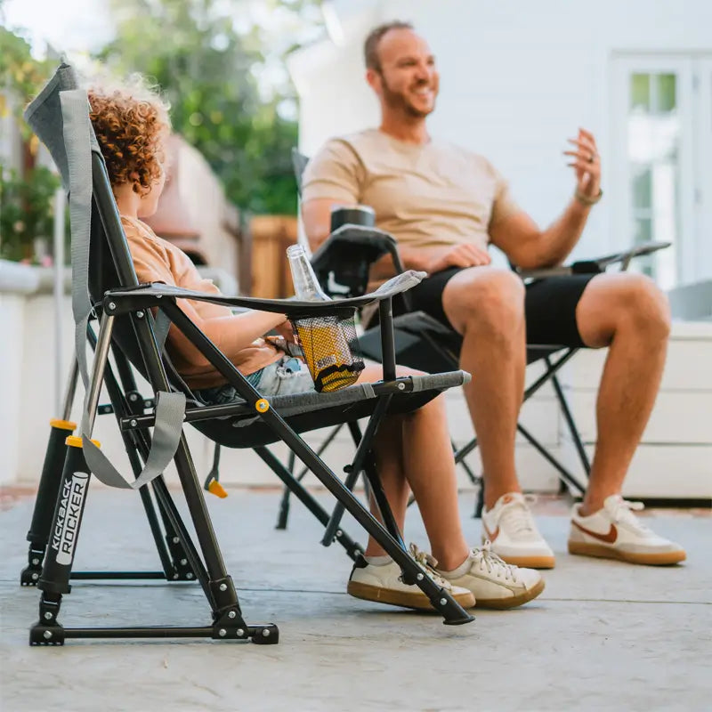 Patented Spring-Action Kickback Rocker - Choice 345 - Patented Spring-Action Rocking Chair for Camping Detail