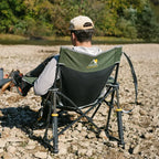Patented Spring-Action Kickback Rocker - Choice 345 - Patented Spring-Action Rocking Chair for Camping Detail