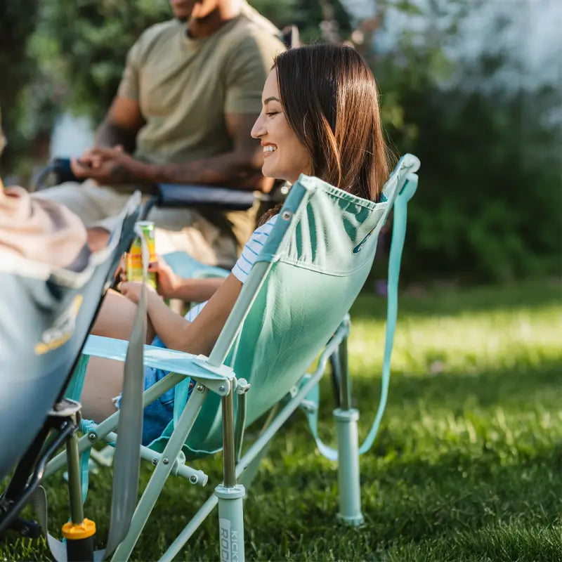 Patented Spring-Action Kickback Rocker - Choice 345 - Patented Spring-Action Rocking Chair for Camping Detail