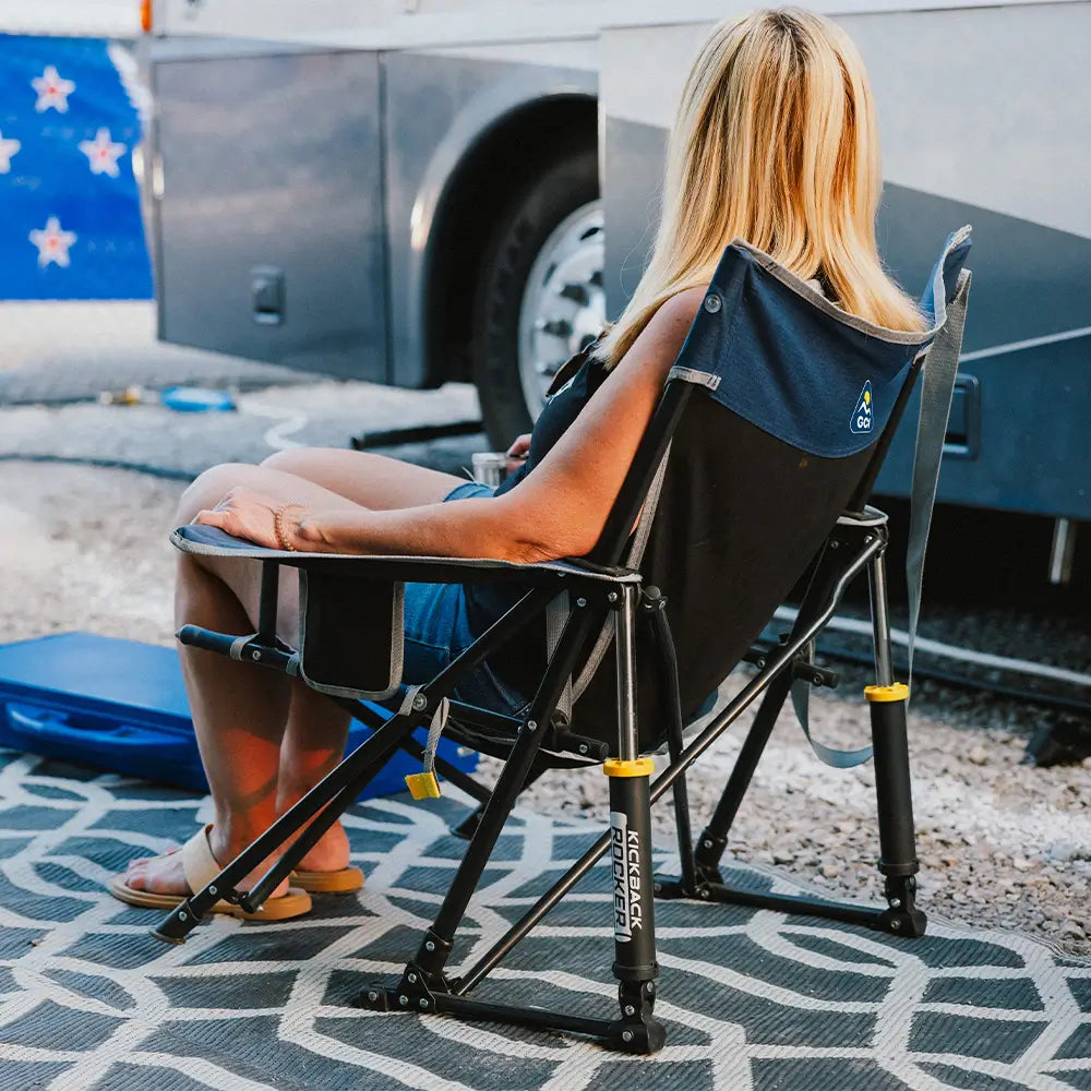 Patented Spring-Action Kickback Rocker - Choice 345 - Patented Spring-Action Rocking Chair for Camping Detail
