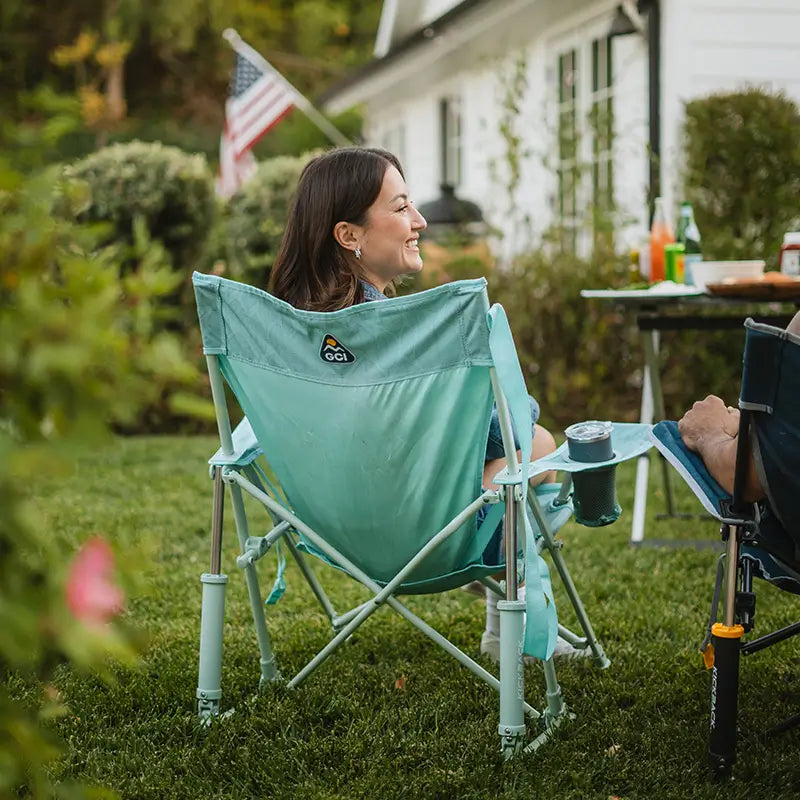 Patented Spring-Action Kickback Rocker - Choice 345 - Patented Spring-Action Rocking Chair for Camping Detail