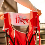 Luxury Camp College Comfort Pro Rocker - Nebraska Cornhuskers - Choice 161 - Heavy-Duty Kickback Rocker with Beverage Holder Detail