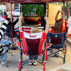 Luxury Camp College Comfort Pro Rocker - Nebraska Cornhuskers - Choice 161 - Heavy-Duty Kickback Rocker with Beverage Holder Detail