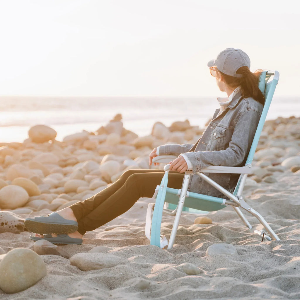 Low-Profile Bi-Fold Beach Chair - Choice 601 - Portable Heavy-Duty Low Boy Chair for Ocean Side Detail