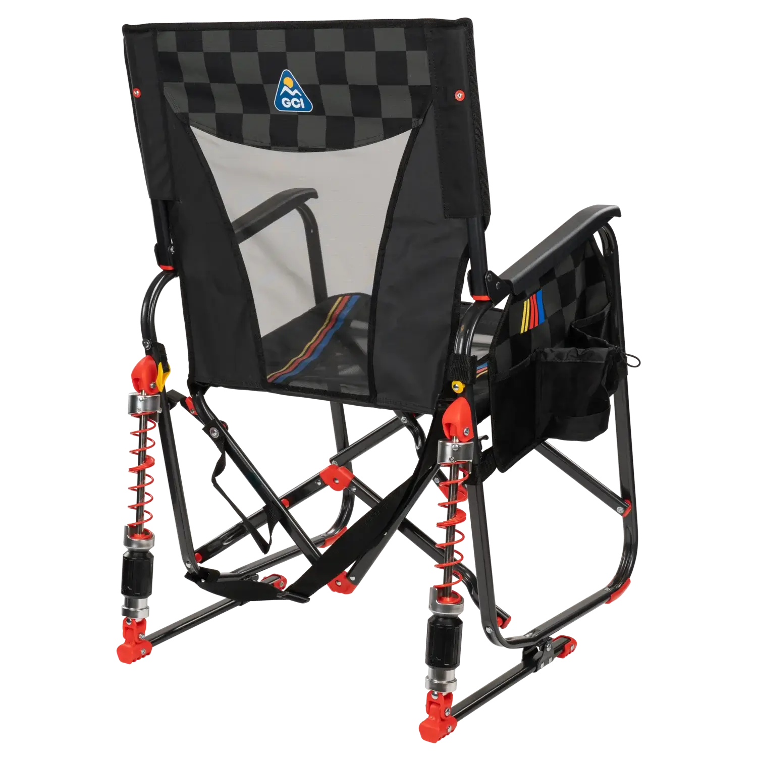 Patented Spring-Action Adjustable Rocker - NASCAR - Choice 899 - Patented Spring-Action Rocking Chair for Camping Detail