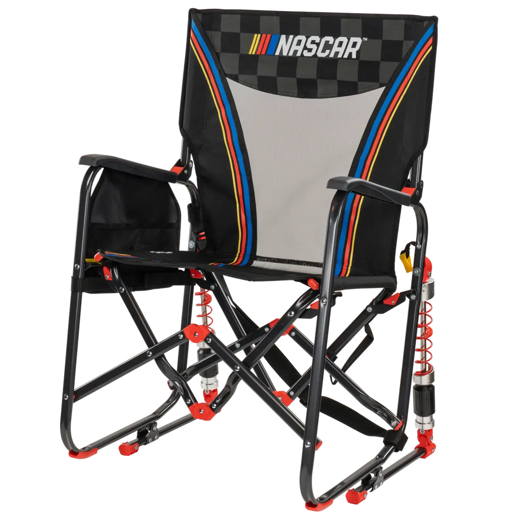 Patented Spring-Action Adjustable Rocker - NASCAR - Choice 899 - Patented Spring-Action Rocking Chair for Camping Detail