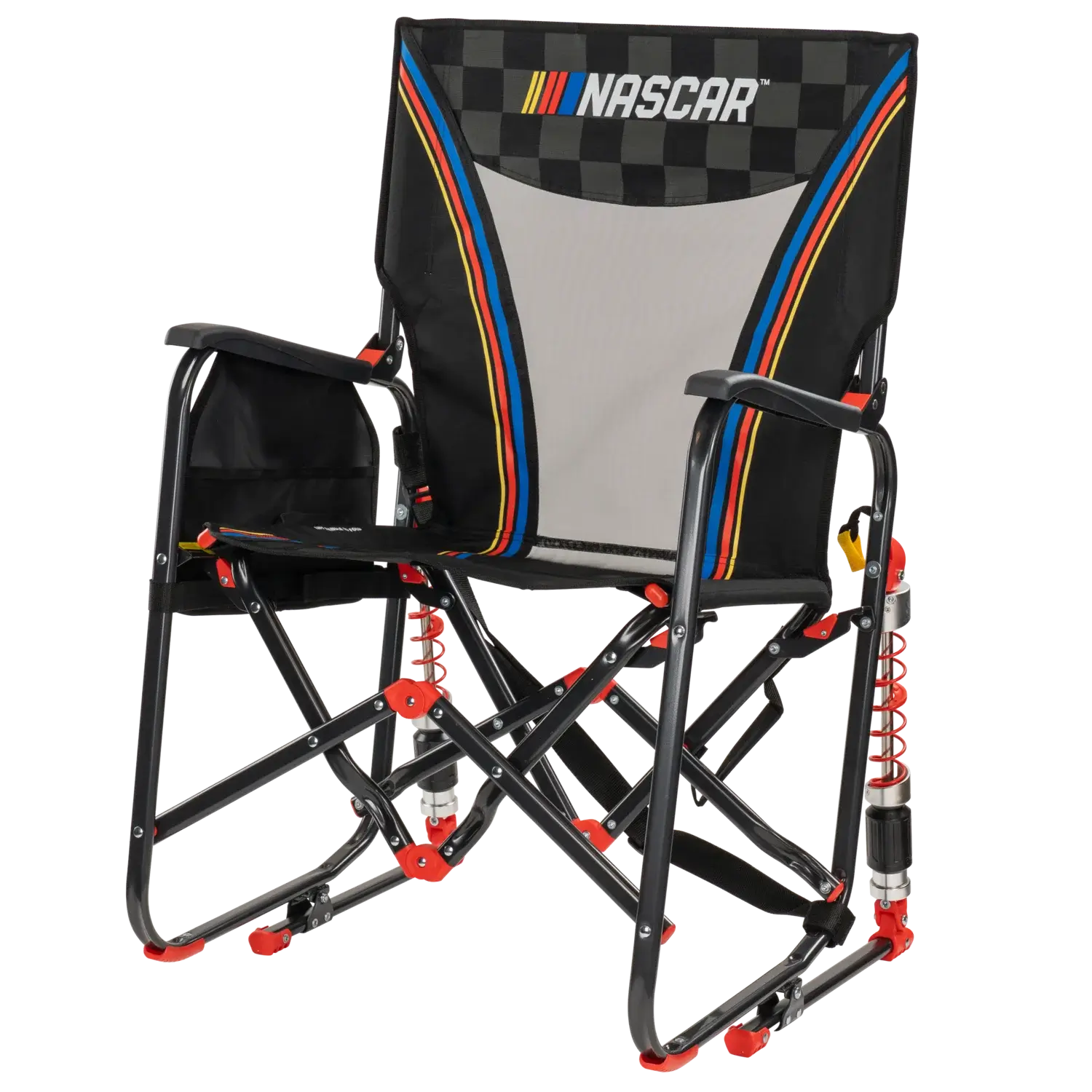 Patented Spring-Action Adjustable Rocker - NASCAR - Choice 899 - Patented Spring-Action Rocking Chair for Camping Detail