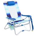 Low-Profile Bi-Fold Beach Chair - Choice 601 - Portable Heavy-Duty Low Boy Chair for Ocean Side - Wave