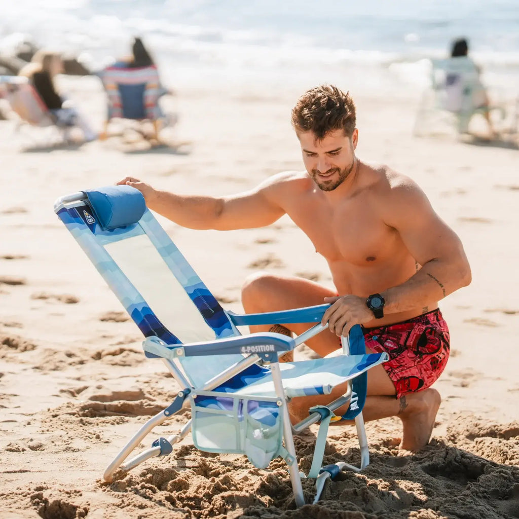 Low-Profile Bi-Fold Beach Chair - Choice 601 - Portable Heavy-Duty Low Boy Chair for Ocean Side Detail