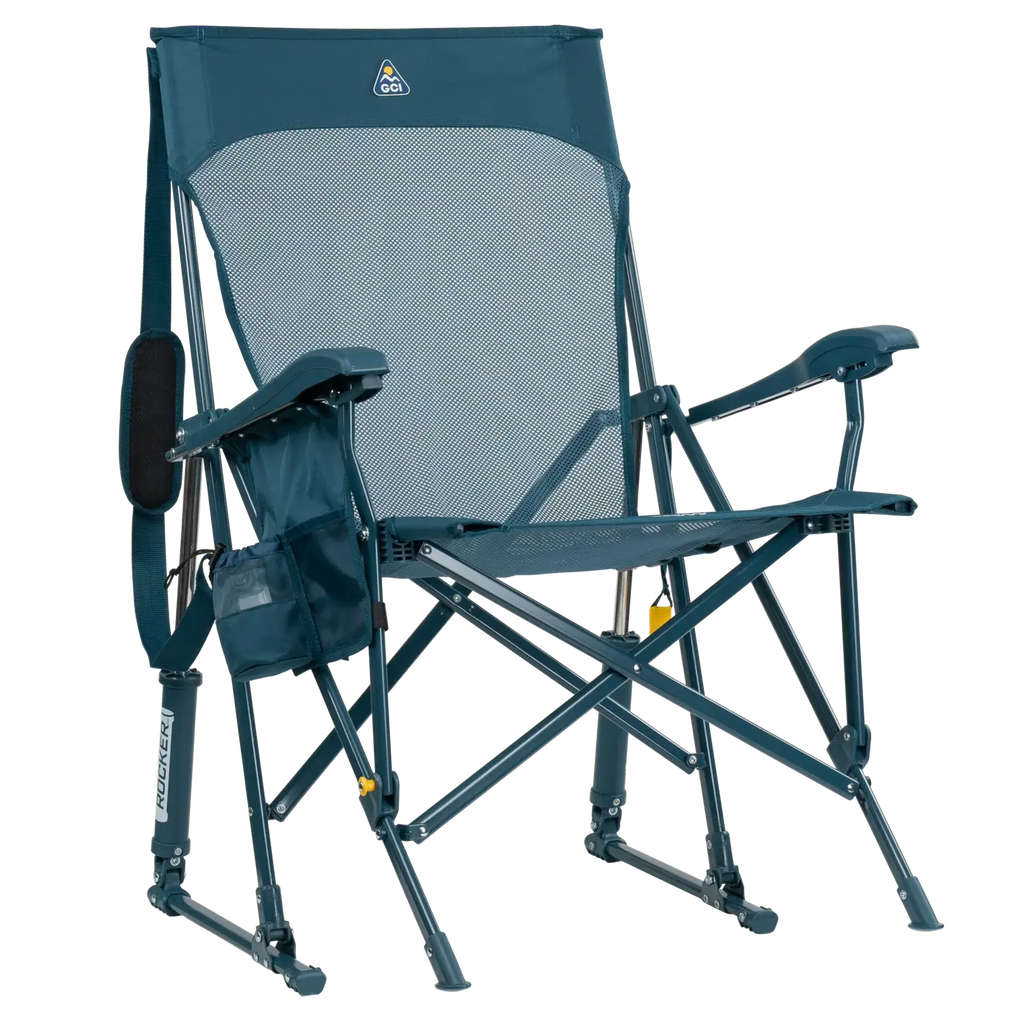 Smooth Motion BreezeRocker - Choice 504 - Patented Spring-Action Rocking Chair for Camping - Teal