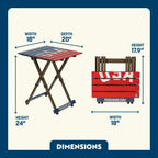 Heat-Resistant Compact Camp Table 20 - USA Anniversary Deluxe - Choice 757 - Master Outdoor Kitchen Station for Tailgating & BBQ Detail