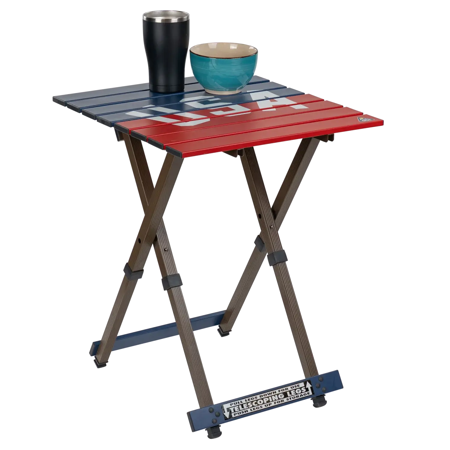 Heat-Resistant Compact Camp Table 20 - USA Anniversary Deluxe - Choice 757 - Master Outdoor Kitchen Station for Tailgating & BBQ Detail