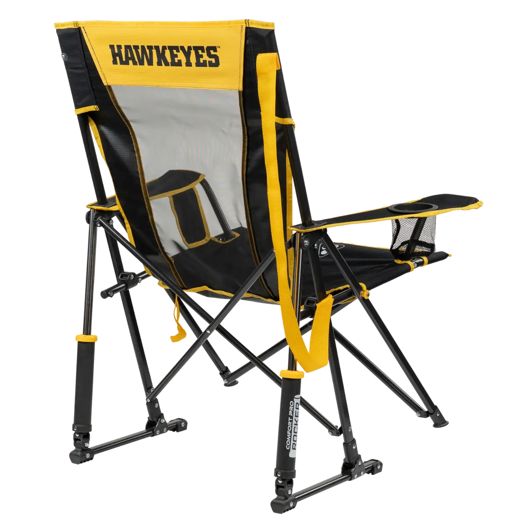 Heavy-Duty Freestyle College Comfort Pro Rocker - Iowa Hawkeyes - Choice 249 - Freestyle Rocker Portable Outdoor Folding Chair Detail