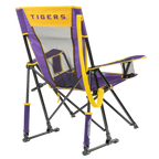 Luxury Camp College Comfort Pro Rocker - LSU Tigers - Choice 880 - Heavy-Duty Kickback Rocker with Beverage Holder Detail