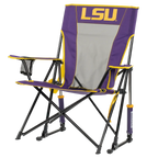 Luxury Camp College Comfort Pro Rocker - LSU Tigers - Choice 880 - Heavy-Duty Kickback Rocker with Beverage Holder Detail