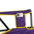 Luxury Camp College Comfort Pro Rocker - LSU Tigers - Choice 880 - Heavy-Duty Kickback Rocker with Beverage Holder Detail