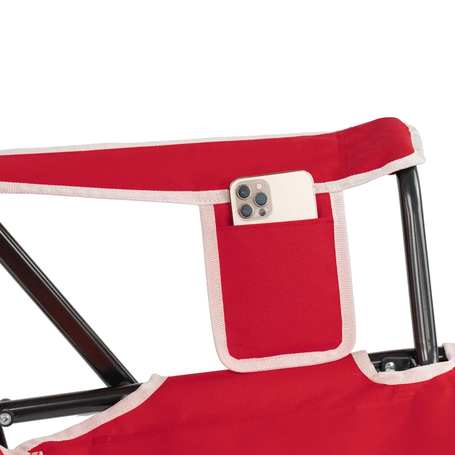 Luxury Camp College Comfort Pro Rocker - Nebraska Cornhuskers - Choice 161 - Heavy-Duty Kickback Rocker with Beverage Holder Detail