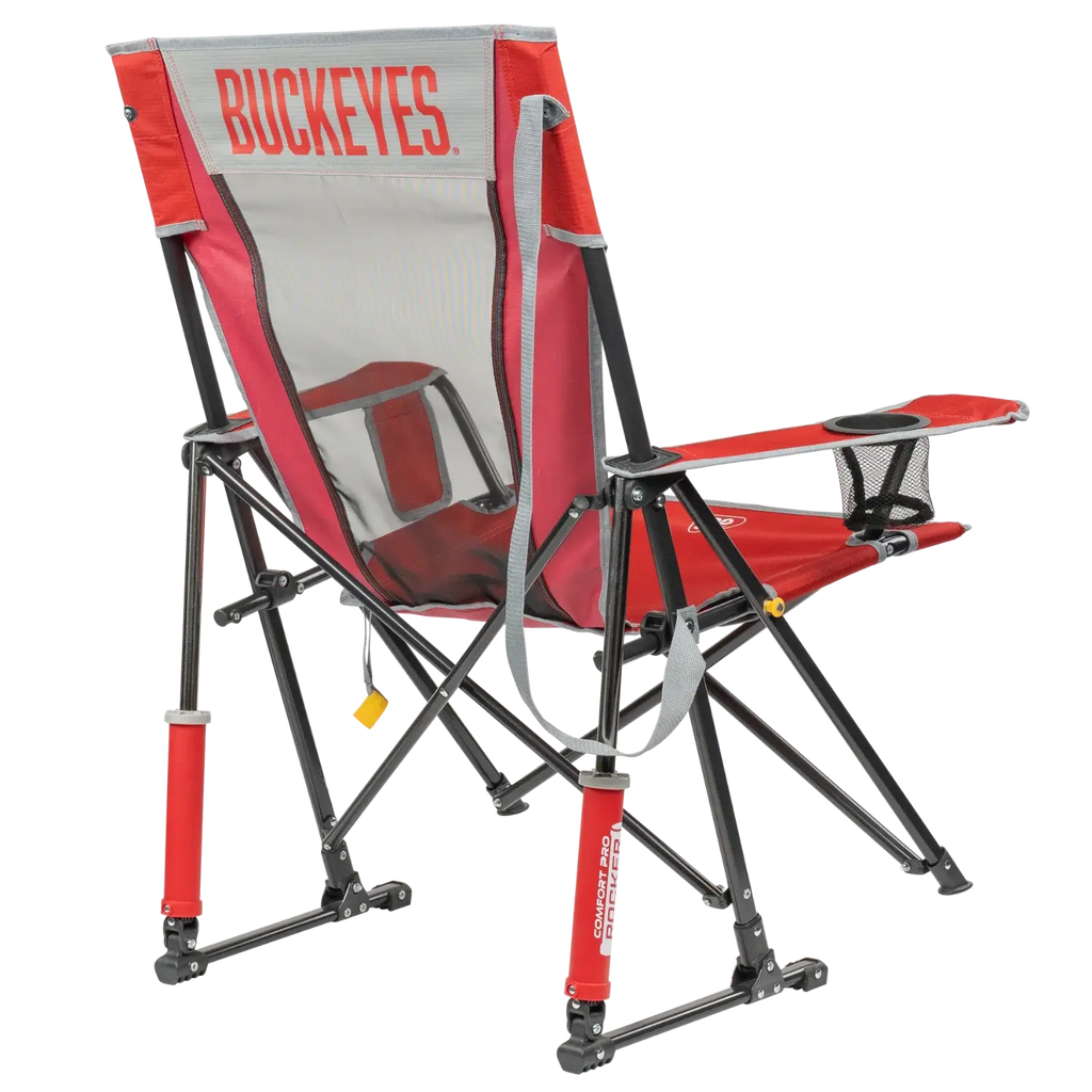 Smooth Motion College Comfort Pro Rocker - Ohio State Buckeyes - Choice 676 - RoadTrip Rocker Smooth Motion Camp Chair Detail