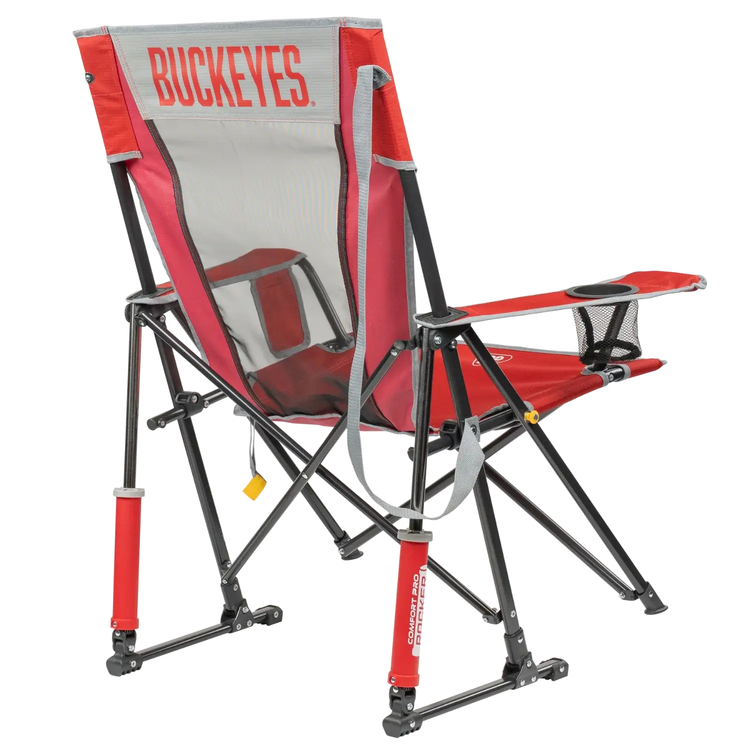Smooth Motion College Comfort Pro Rocker - Ohio State Buckeyes - Choice 676 - RoadTrip Rocker Smooth Motion Camp Chair Detail