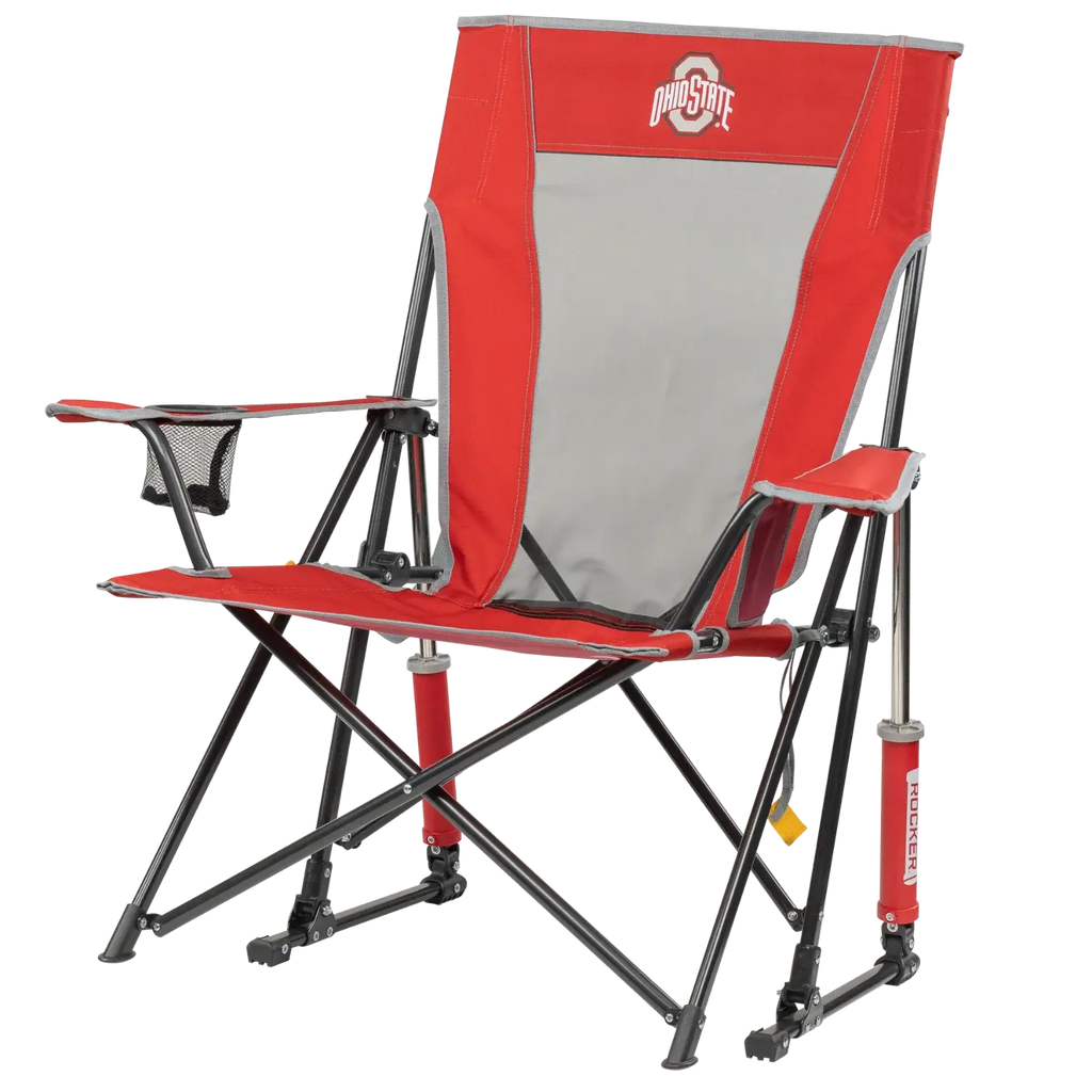 Smooth Motion College Comfort Pro Rocker - Ohio State Buckeyes - Choice 676 - RoadTrip Rocker Smooth Motion Camp Chair Detail