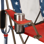 Luxury Camp Comfort Pro Rocker - USA Anniversary Deluxe - Choice 424 - Patented Spring-Action Rocking Chair for Camping Detail