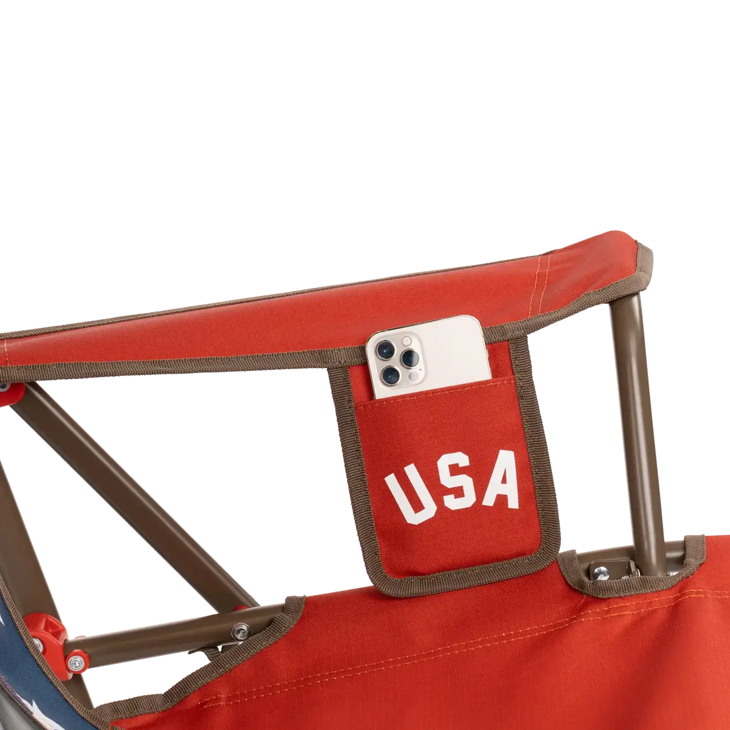 Luxury Camp Comfort Pro Rocker - USA Anniversary Deluxe - Choice 424 - Patented Spring-Action Rocking Chair for Camping Detail