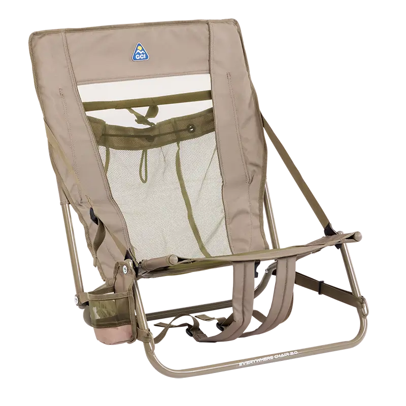Backpack Travel Everywhere Chair 2 - Choice 656 - Portable Heavy-Duty Low Boy Chair for Ocean Side - Aged Fatigue