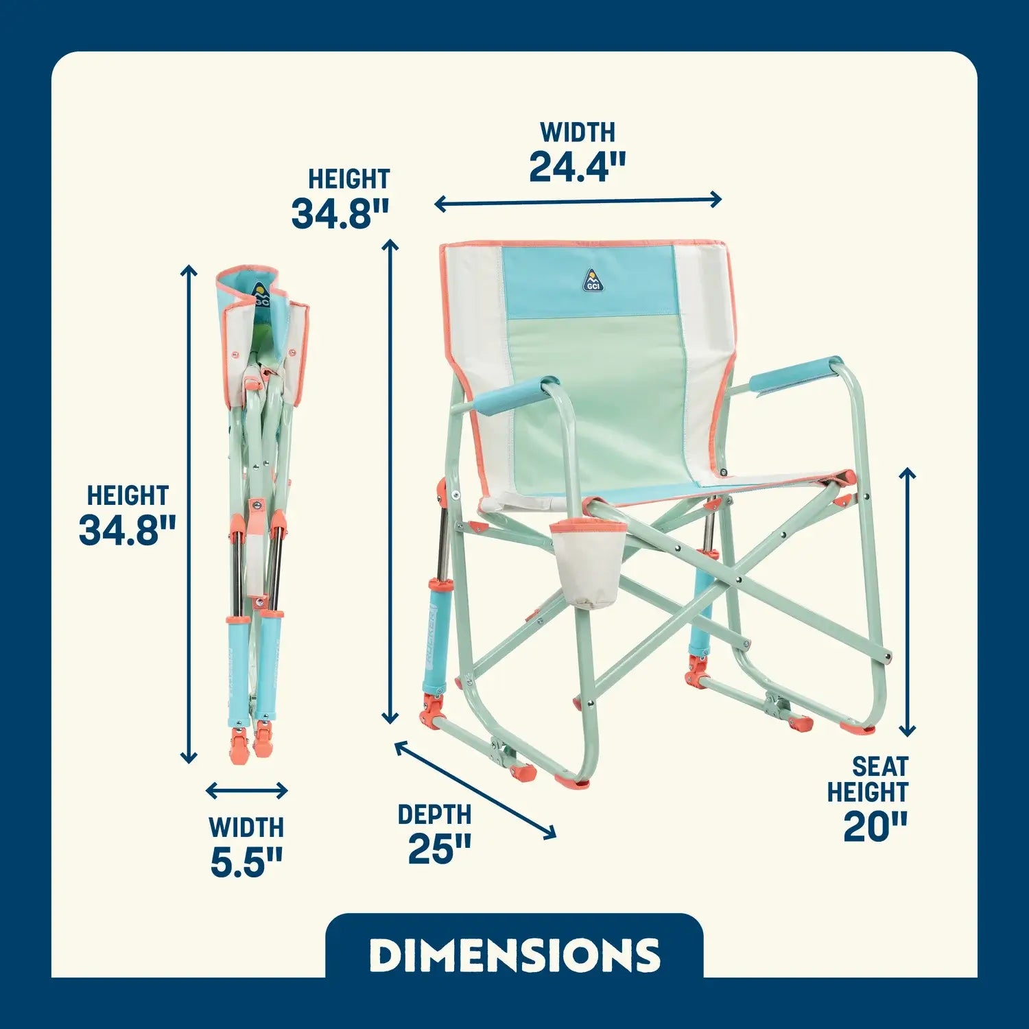Patented Spring-Action Freestyle Rocker - Choice 711 - RoadTrip Rocker Smooth Motion Camp Chair Detail