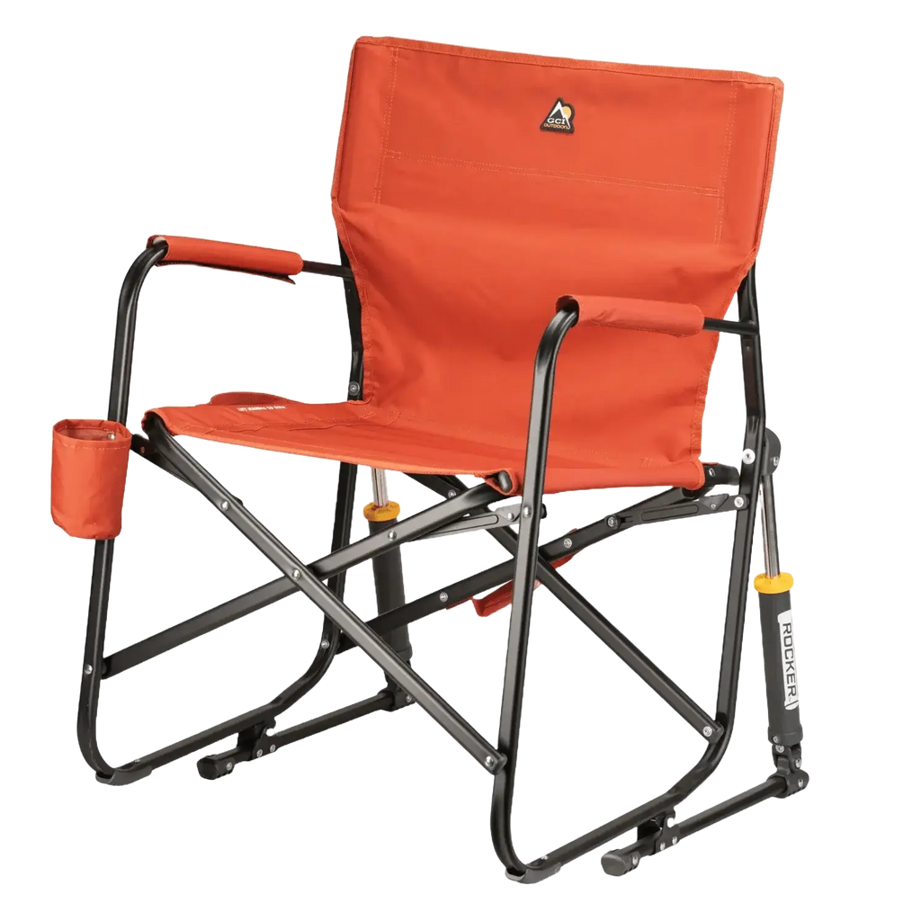 Smooth Motion Freestyle Rocker - Pumpkin Spice - Choice 373 - Patented Spring-Action Rocking Chair for Camping Detail
