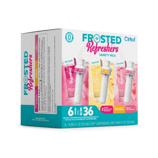 Zero-Calorie Frosted Refreshers 6-Pack Variety Pack 1367 - Vitamin-Infused Natural Refreshing Flavor Core Detail