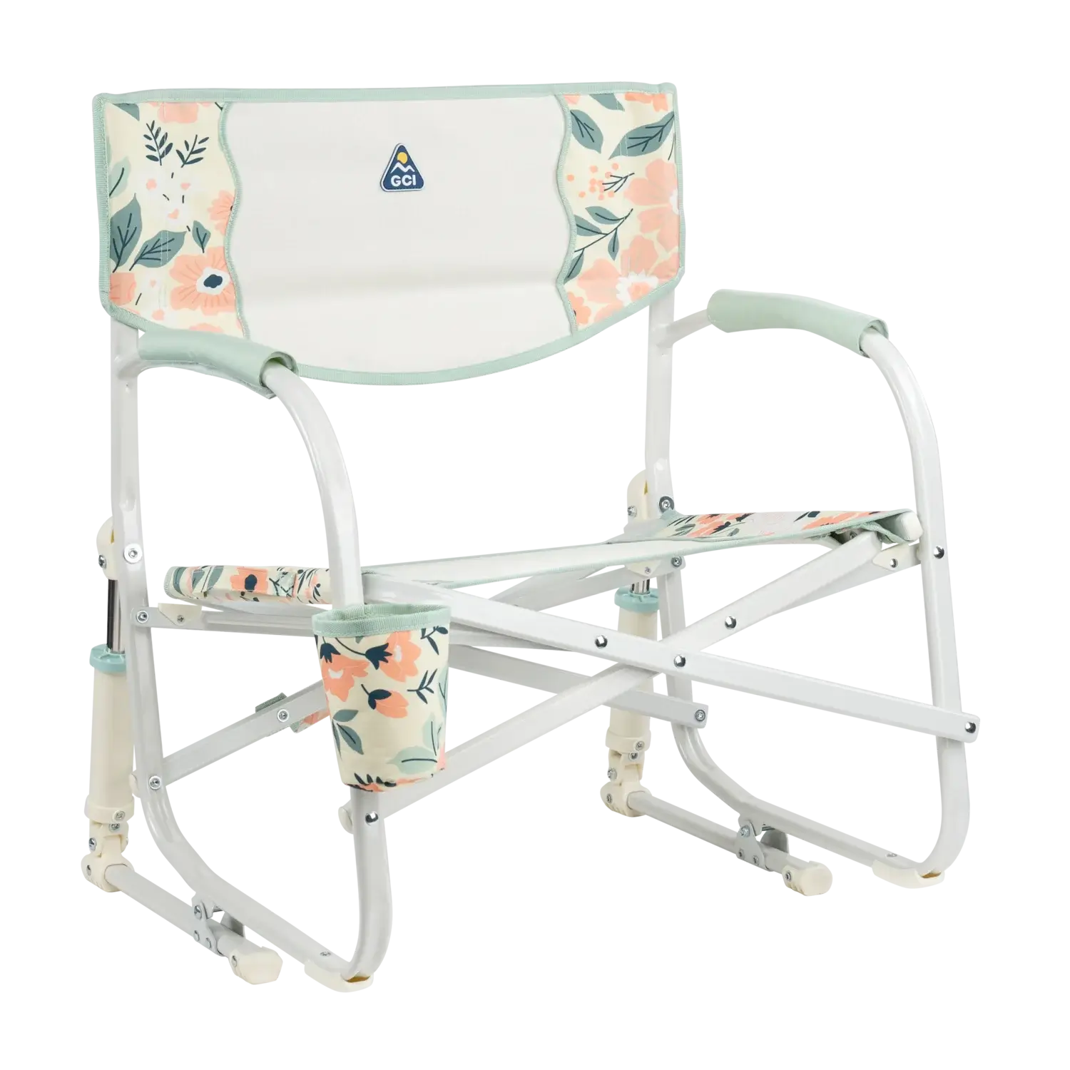 Luxury Camp Grab & Go Rocker - Choice 551 - RoadTrip Rocker Smooth Motion Camp Chair - Floral Bouquet