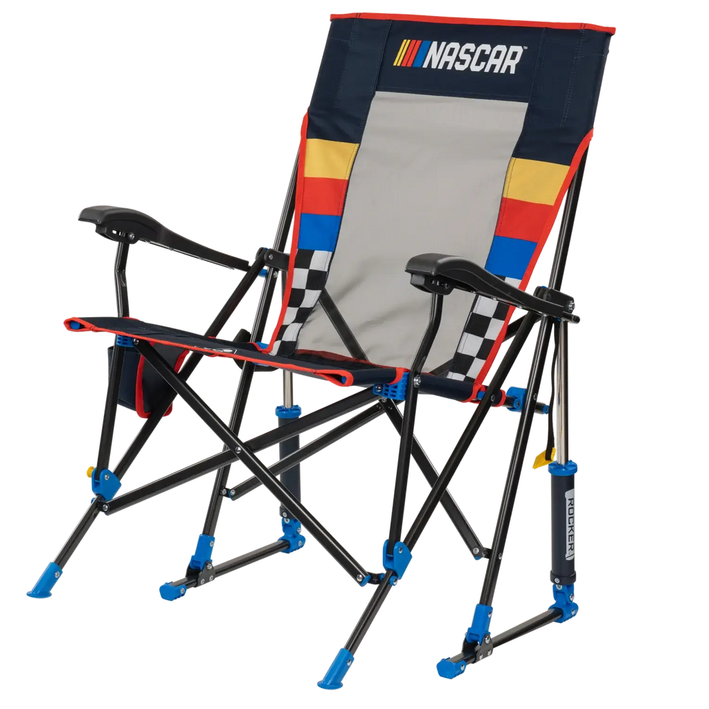 Heavy-Duty Freestyle RoadTrip Rocker - NASCAR For Him - Choice 453 - Patented Spring-Action Rocking Chair for Camping Detail