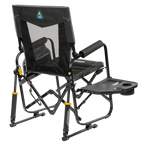 Premium All-Weather Stowaway Rocker with Side Table - Choice 253 - Heavy-Duty Kickback Rocker with Beverage Holder Detail